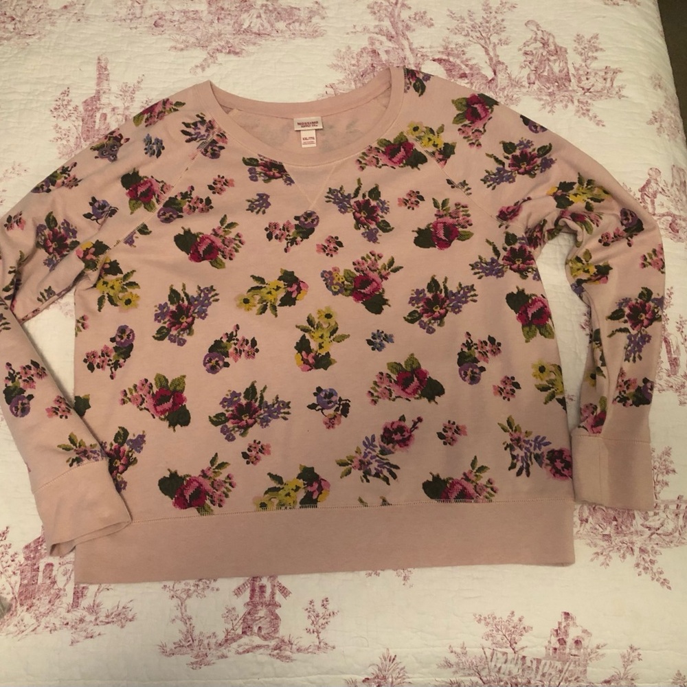 Mossimo Supply Co. Pink Floral Sweatshirt